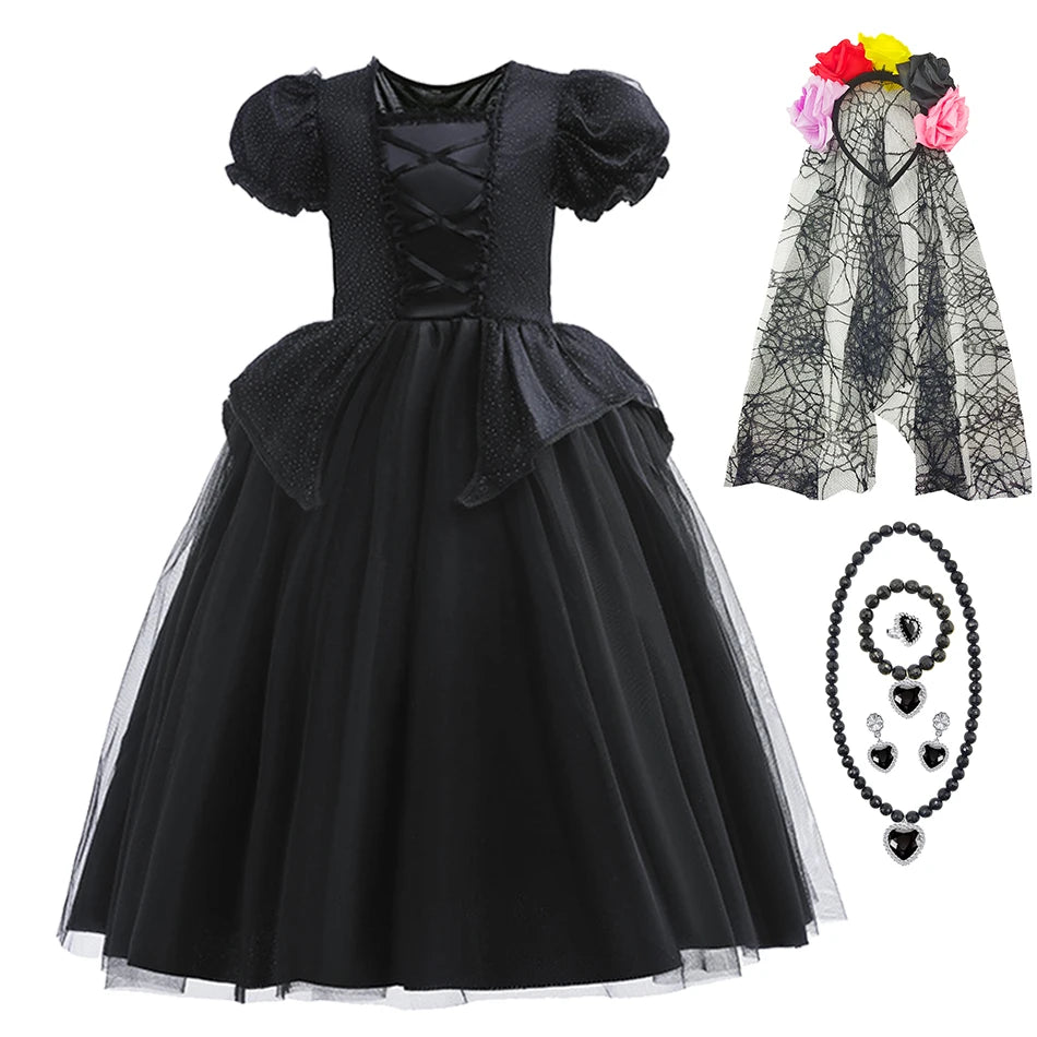 Girls Black Witch Halloween Costume – Luxury Dress