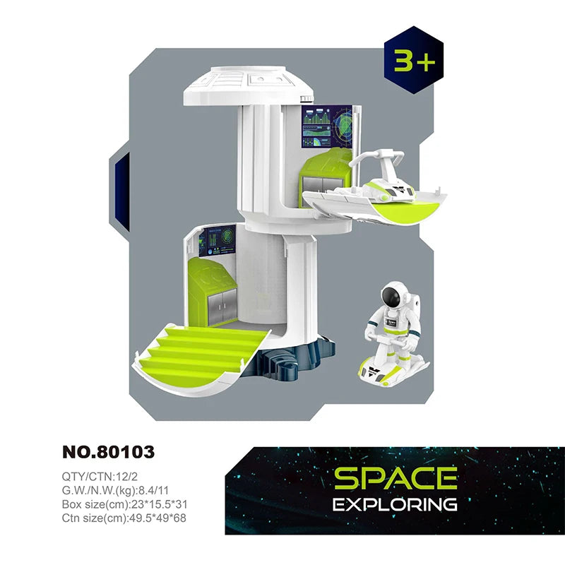 Space Model Toy Set – Light & Sound Shuttle, Rocket, and Station for Kids!