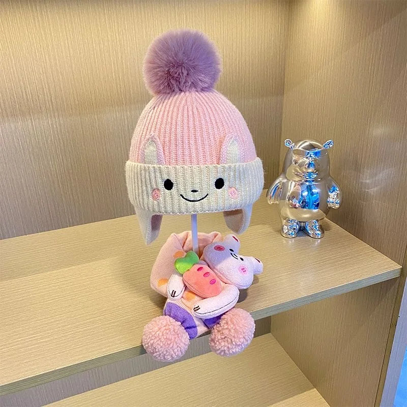 Children’s Cute Winter Hat with Matching Scarf