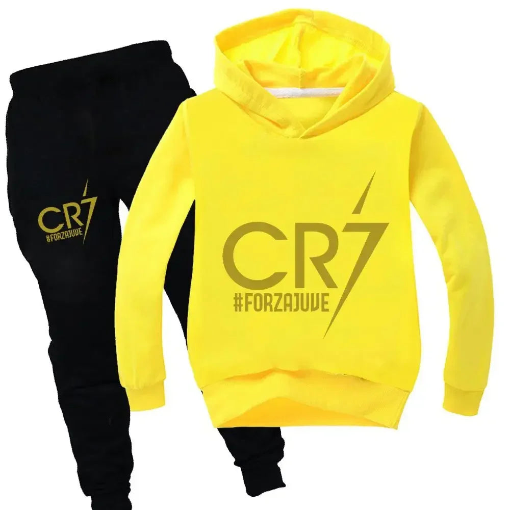 Kids' CR7 Hoodie & Pants Set: Sporty Style for Young Fans