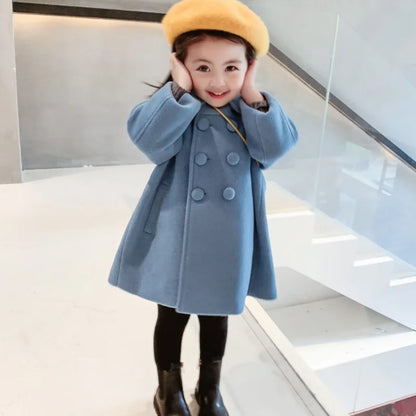 Warm Baby Girl Coat – Double-Breasted Winter Fashion