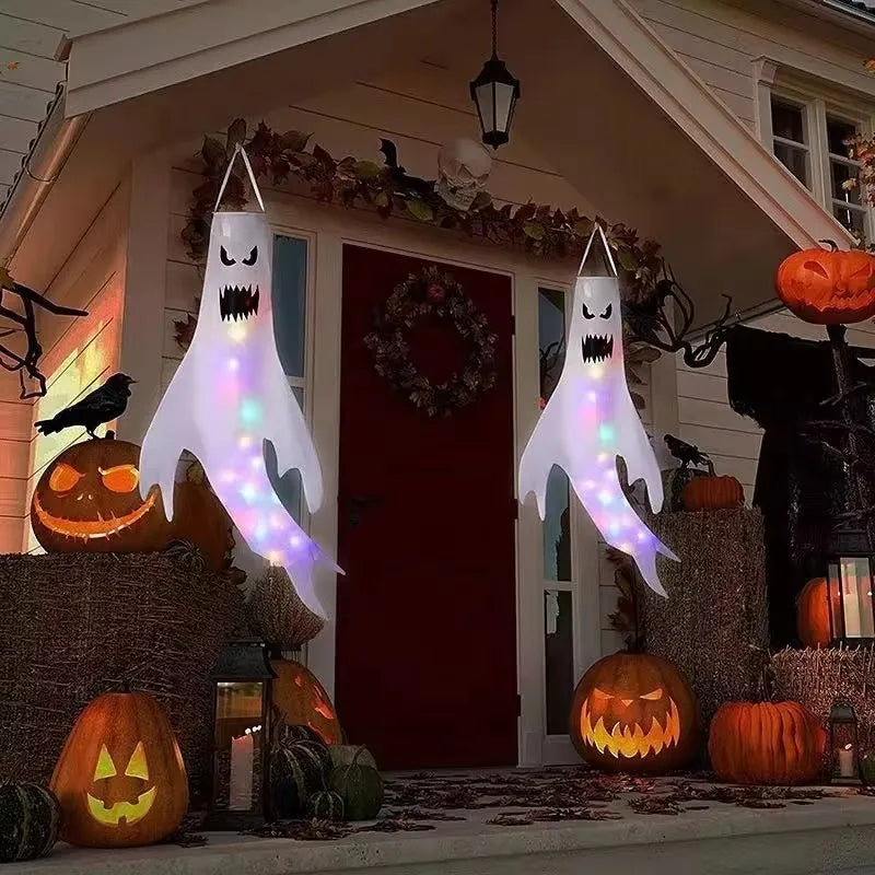 Glowing LED Ghost: Spooky Hanging Lamp for Halloween 2024