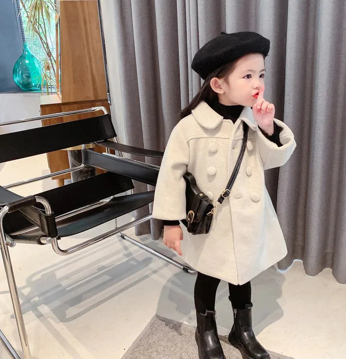 Warm Baby Girl Coat – Double-Breasted Winter Fashion