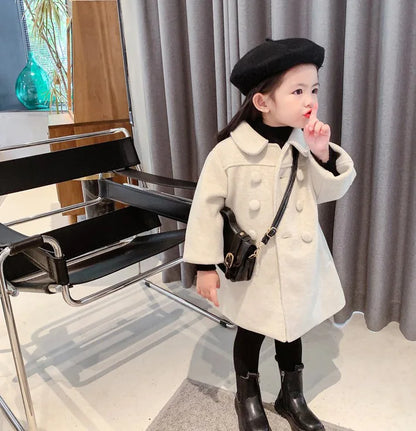 Warm Baby Girl Coat – Double-Breasted Winter Fashion