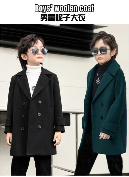 Fall & Winter Boys Jacket – Velvet Wool Outerwear