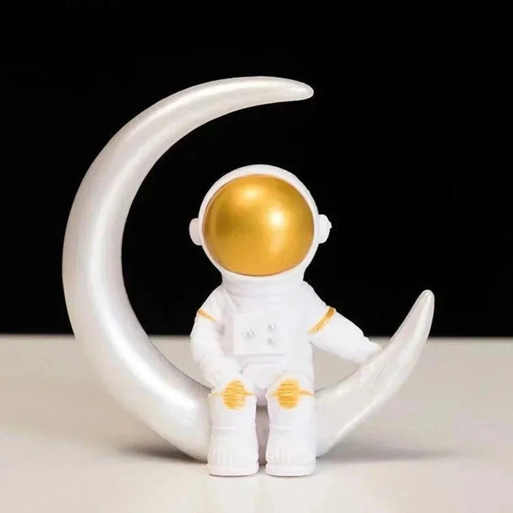 Cosmic Adventures: 4-Piece Astronaut Figurine Set for Kids & Home Decor