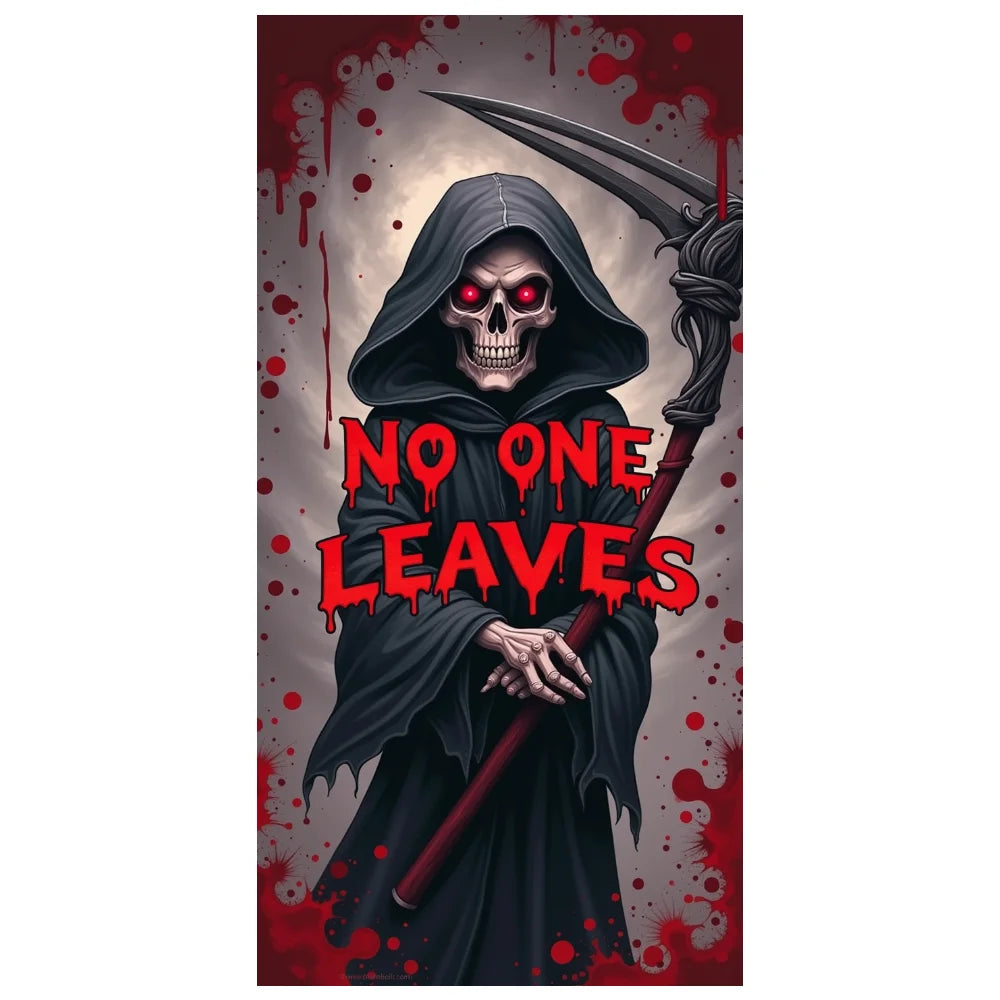 Halloween Door Banner – Scary Moon Night & Cemetery Scene