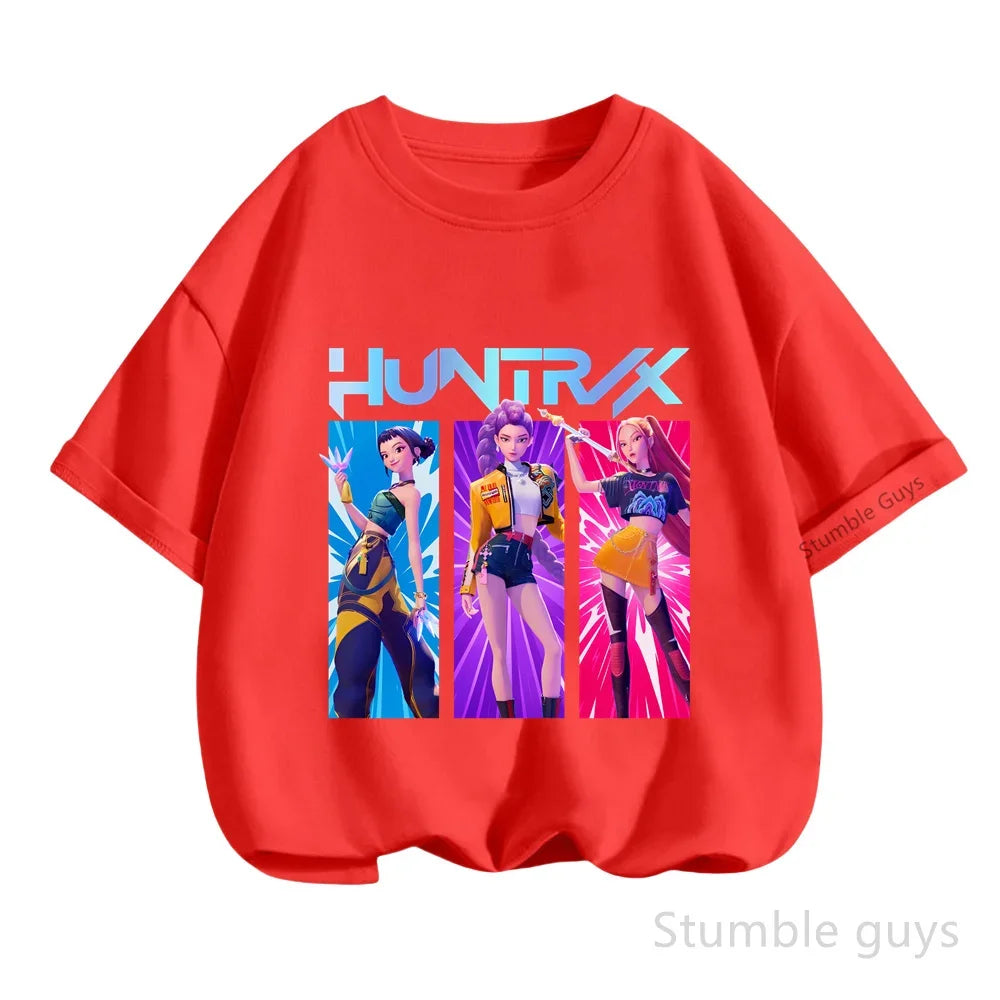 Kpop Demon Hunters Anime T-Shirt – Cool Short Sleeve for Children