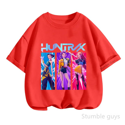 Kpop Demon Hunters Anime T-Shirt – Cool Short Sleeve for Children