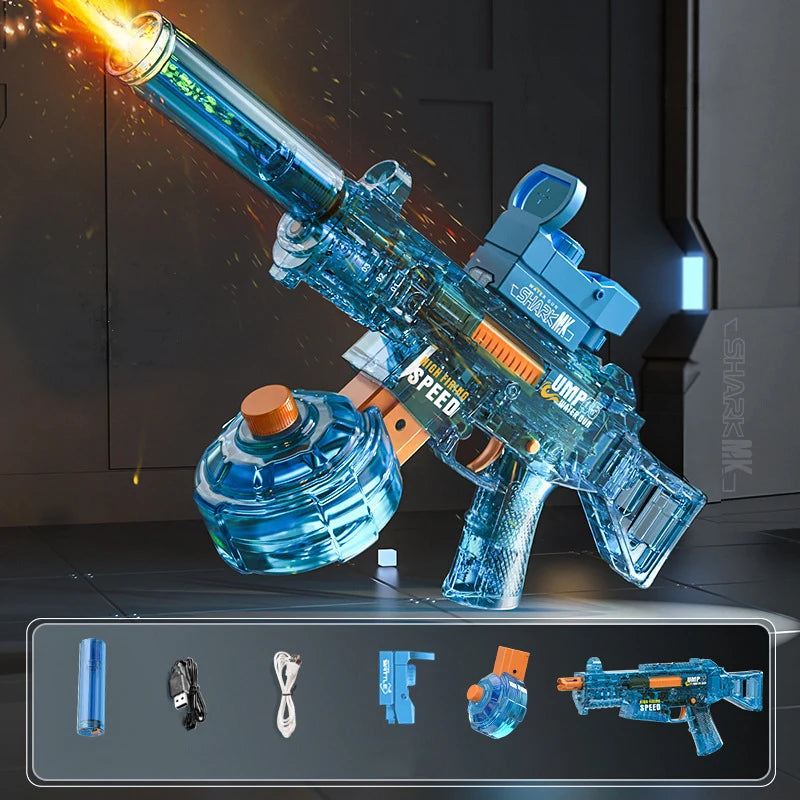 Electric water gun for adults by Ultra Shoppings, powerful automatic squirt water blaster, perfect for summer outdoor beach fun.