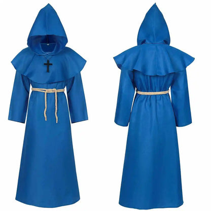 Elegant Medieval Robe – Women’s Halloween Cosplay Costume, Monk Wizard Priest Style