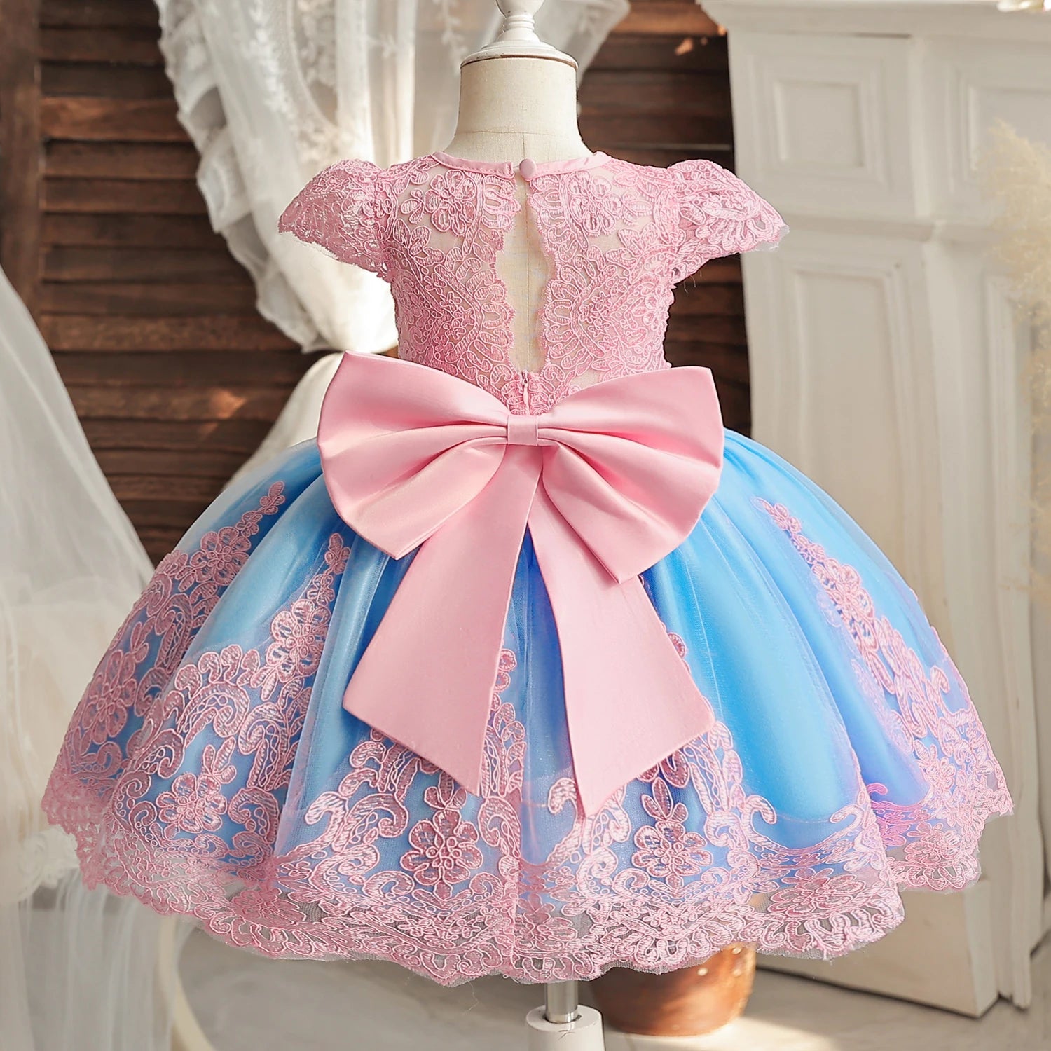 Kids’ Formal Embroidered Dress – Vintage Style Birthday