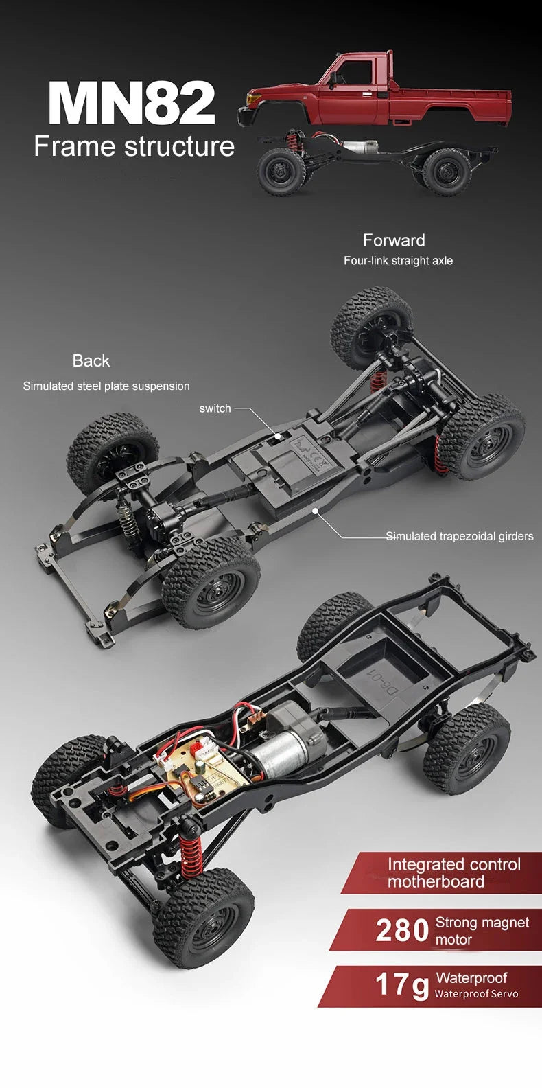 RC Pickup Truck MN82 – 1/12 Scale 4WD Off-Road Toy Car