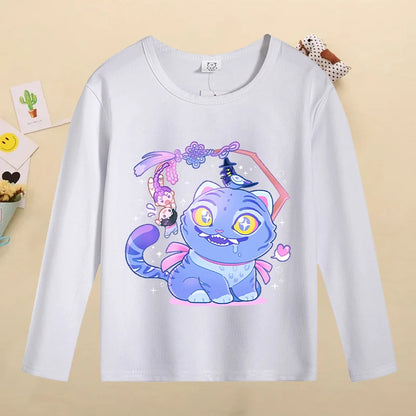 Kpop Demon Hunters Kids T-Shirt – Kawaii Cartoon Long Sleeve Top