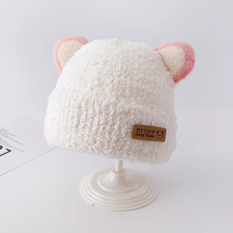 Winter Bear Hat – Windproof Knit for Kids