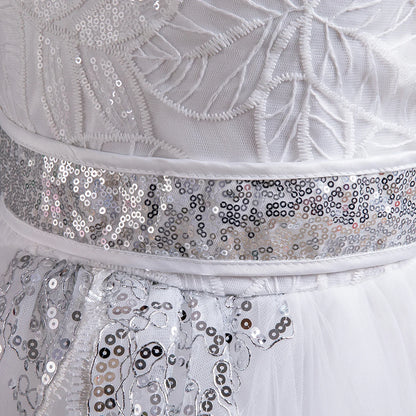 Girls Elegant Lace Wedding & Party Princess Dress