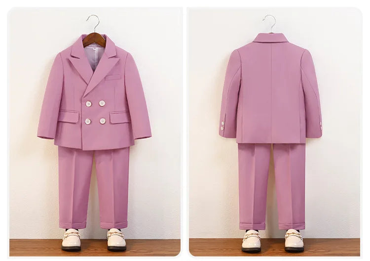 Elegant Boys’ Velvet Suit – British-Style Wedding & Party Outfit