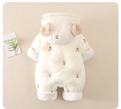 Thick Winter Baby Romper – Fleece & Hooded
