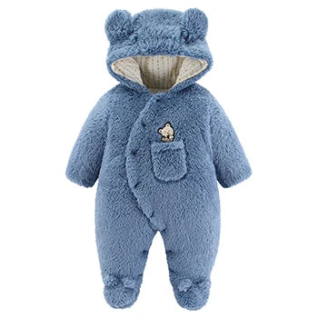 Hooded Bear Jumpsuit for Babies – Soft & Cozy