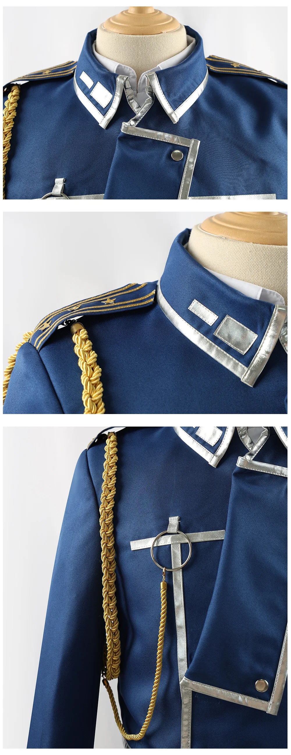 Roy Mustang Anime Cosplay – Blue Uniform Full Set for Party & Role Play