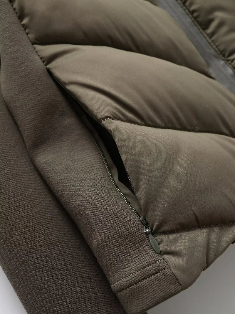 Stylish Warmth: Hooded Patchwork Cotton Jacket