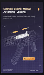Robotime Rokr AK47 3D wooden gun building block toy, detailed DIY puzzle for kids and adults, justice guard themed wooden model.