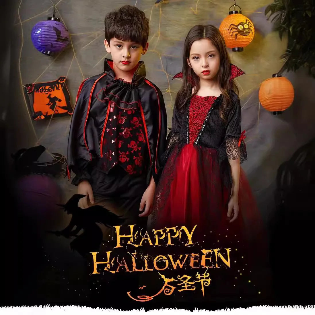 Girls Vampire Halloween Costume – Gothic Tutu Dress