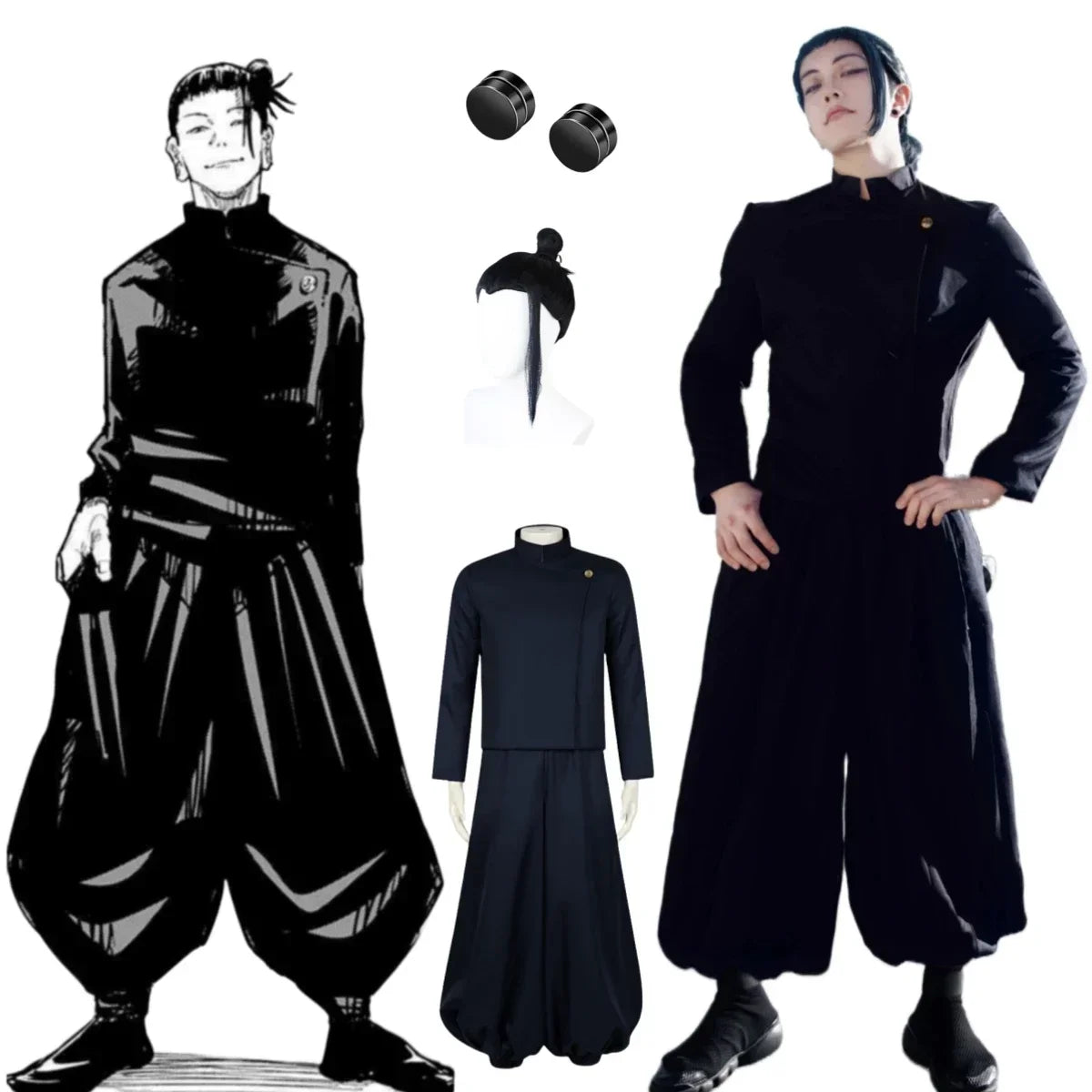 Geto Suguru Halloween Cosplay – Black Anime Uniform Costume
