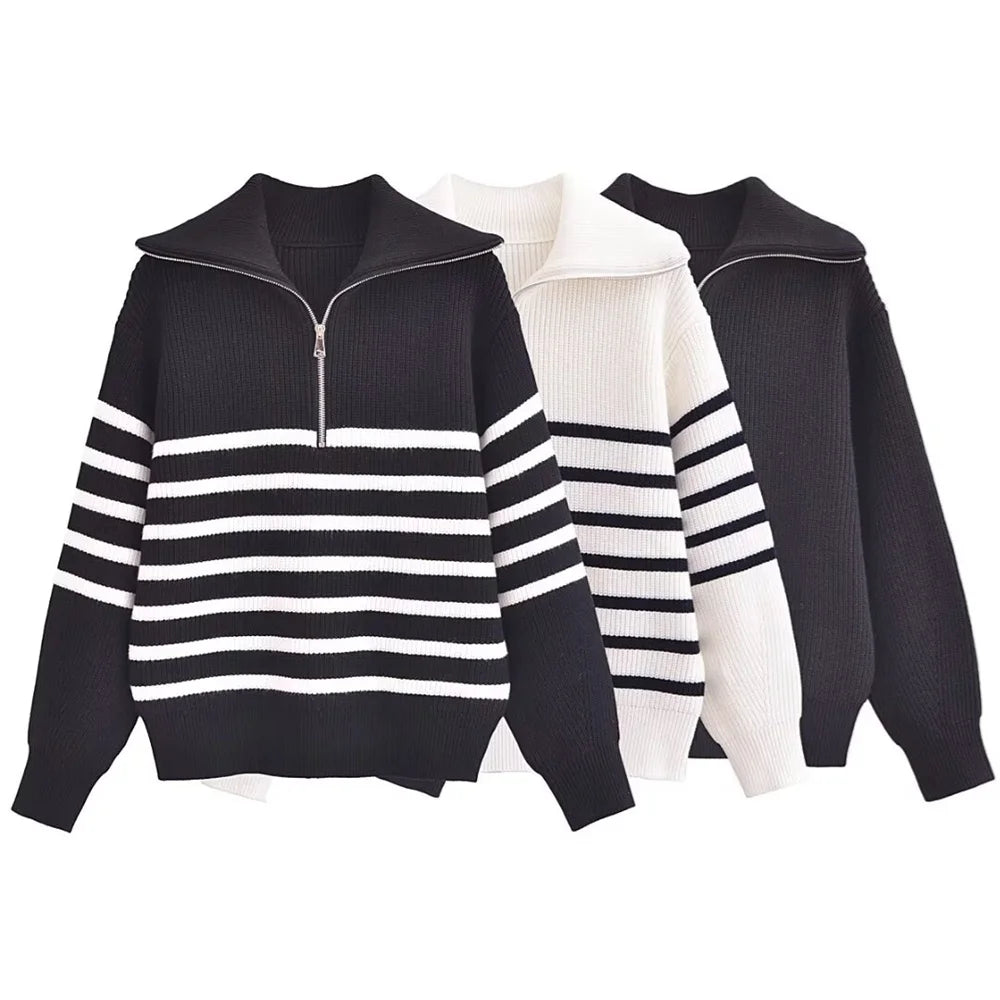 Warm Half-Zip Sweater Jacket for Fall/Winter