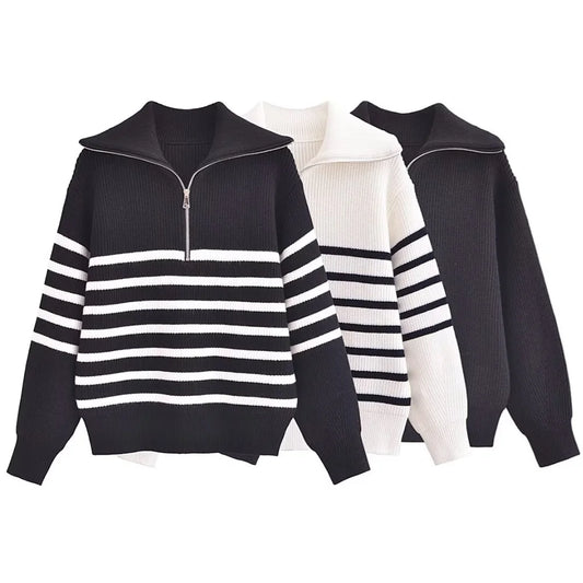 Warm Half-Zip Sweater Jacket for Fall/Winter