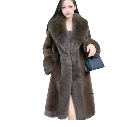Elegant Faux Fur Long Coat: Warm & Chic