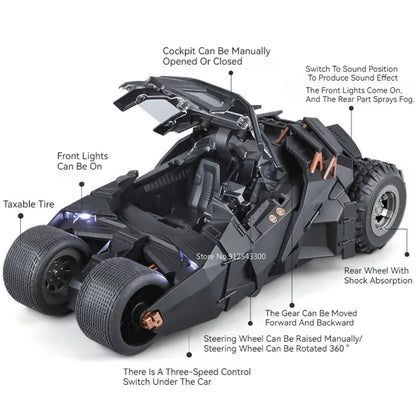 1:18 Alloy Batmobile – Sound & Light Car Model for Fans & Collectors