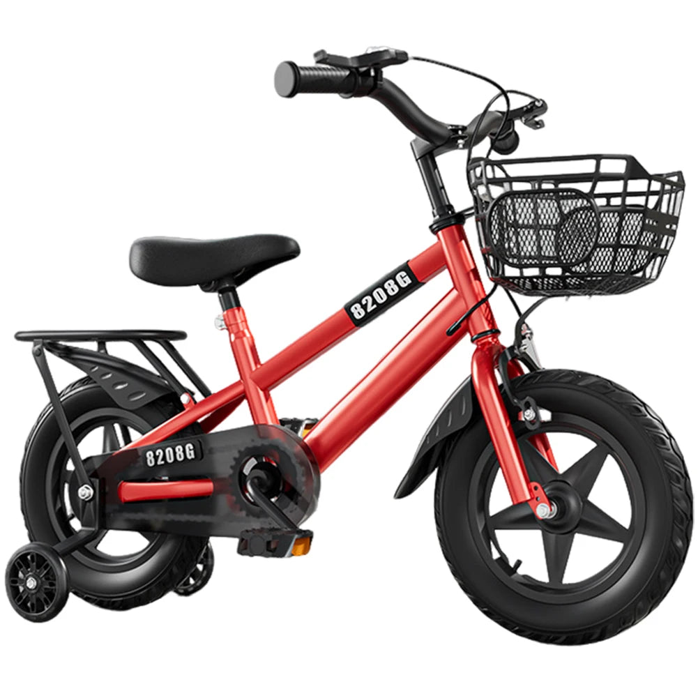 12-Inch Kids' Bicycle with Training Wheels & Basket: Perfect for Toddlers