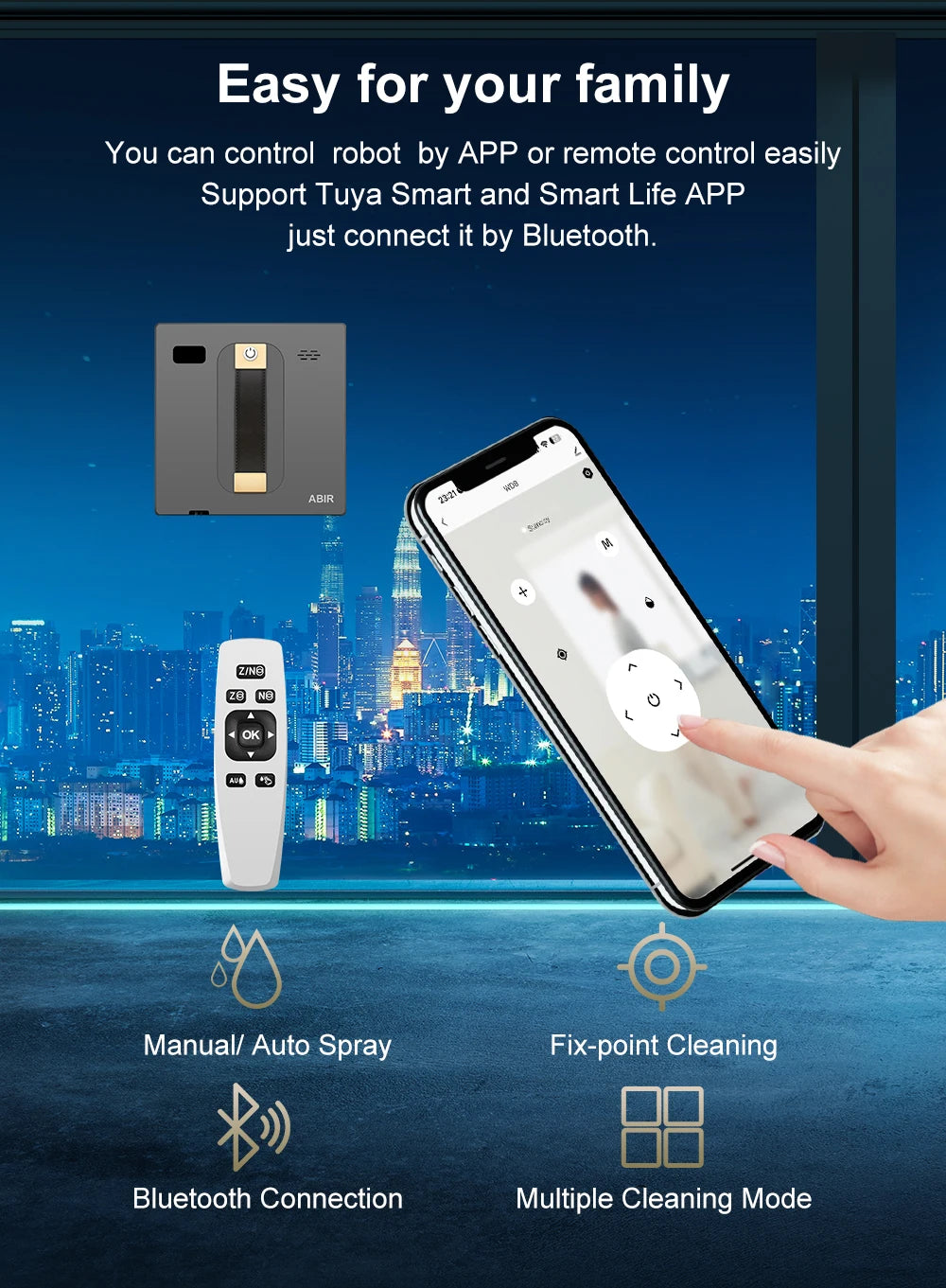 ABIR WD8 Robot Window Cleaner: Effortless Shine with Smart Tech