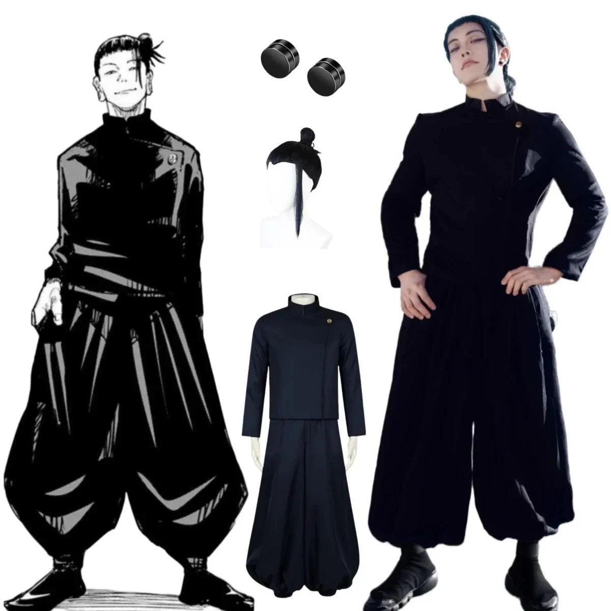 Geto Suguru Halloween Cosplay – Black Anime Uniform Costume