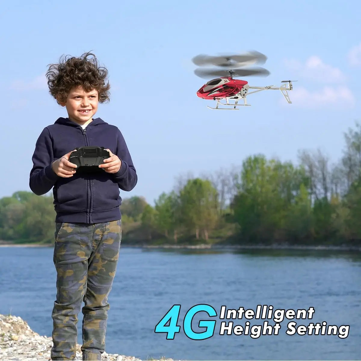 RC Helicopter for Kids – 2.4G Remote Control with LED Lights & One-Key Take-Off