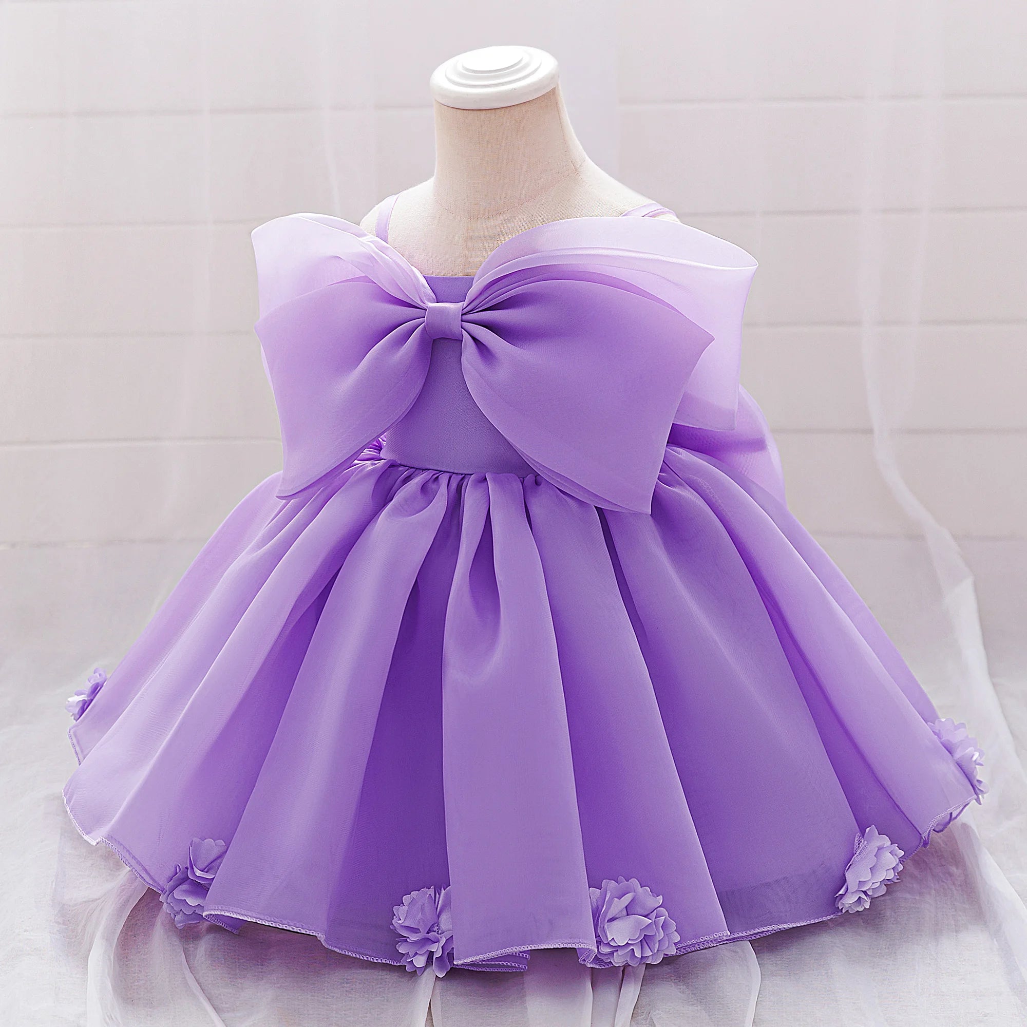 Baby Girl Baptism Dress – 1st Birthday Pink Gown