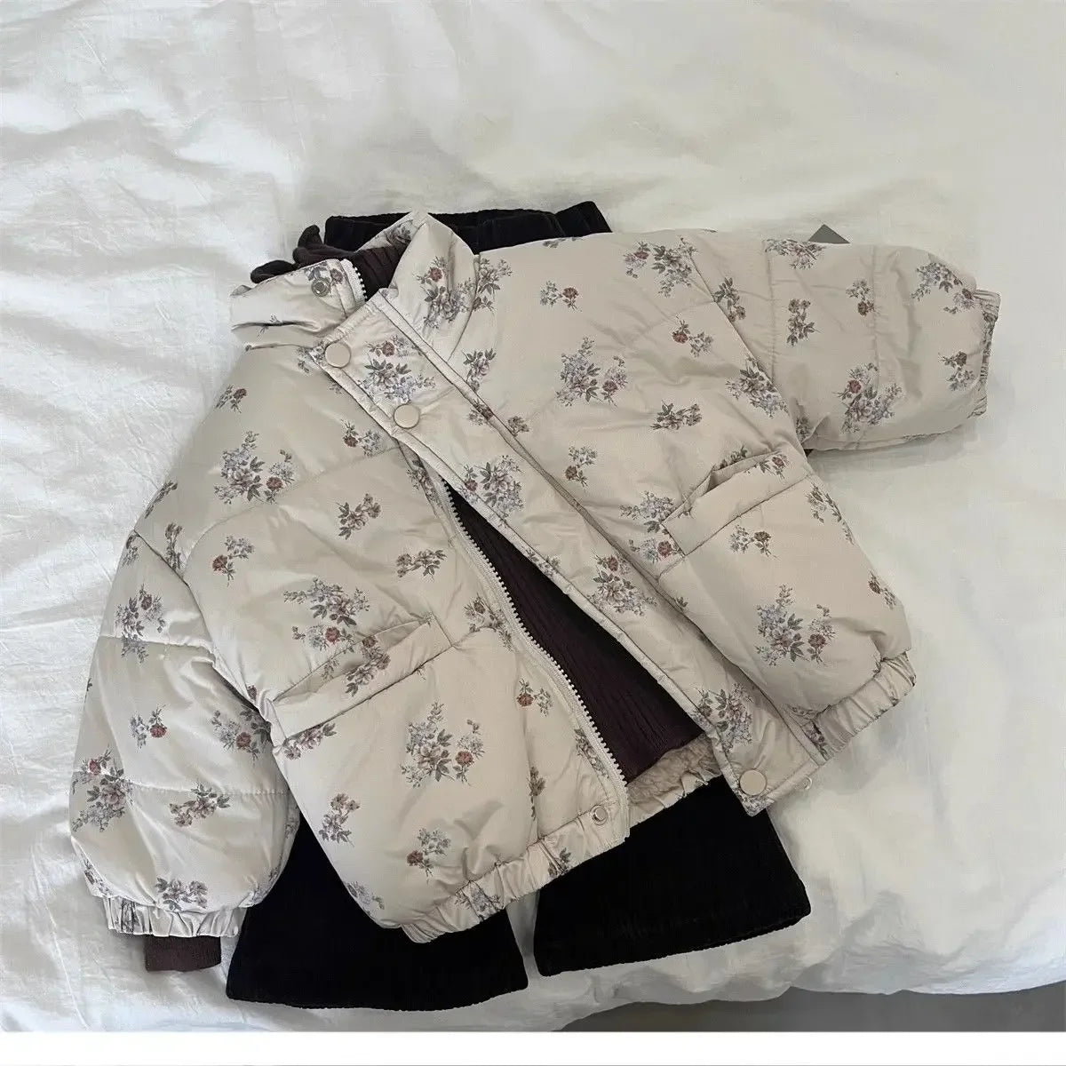 Winter Coat for Baby Girls – Thicken Floral Parka