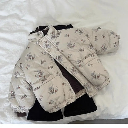 Winter Coat for Baby Girls – Thicken Floral Parka