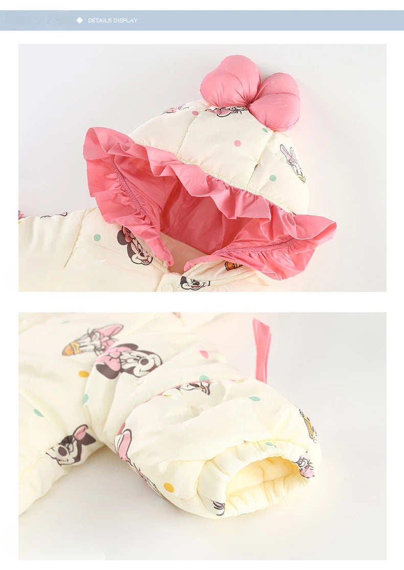 Winter Cotton Jumpsuit – Minnie Magic (0–1Y)