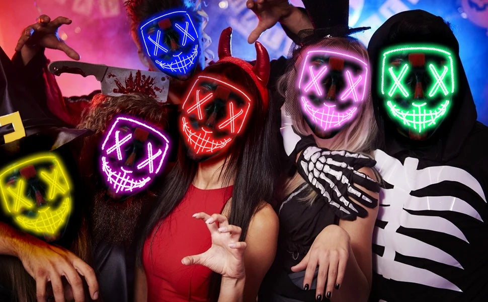 Halloween LED Mask – Poptrend Light-Up Scary Costume Accessory