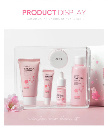 Sakura Glow: LAIKOU 5-Piece Skin Care Set for Radiant Skin