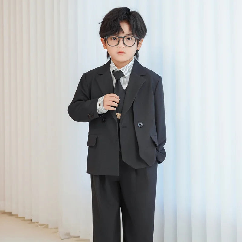 Baby Boys’ Classic Suit Set – 4/5Pcs Formal Outfit (1–10 Years)