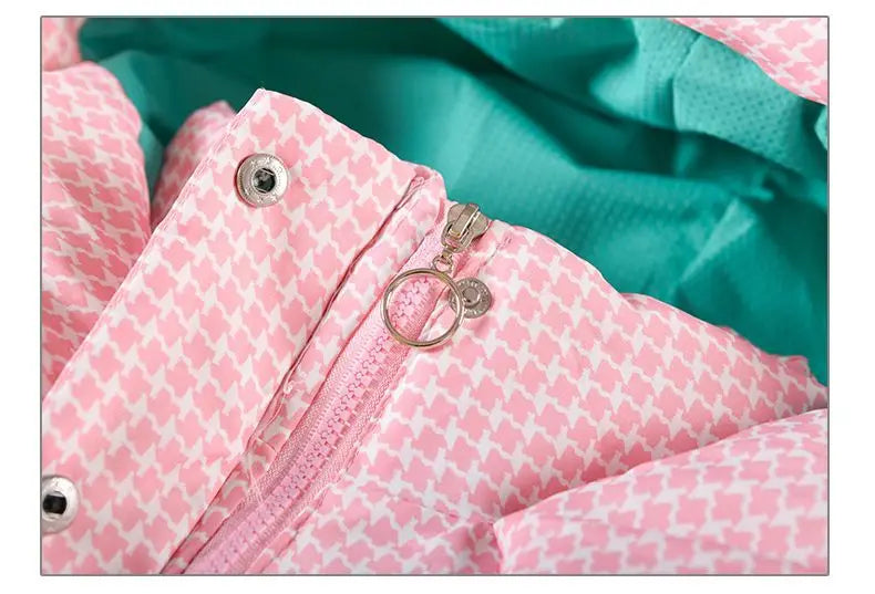 Warm Grid Design Jacket for Girls – Bonus Bear Toy 2025