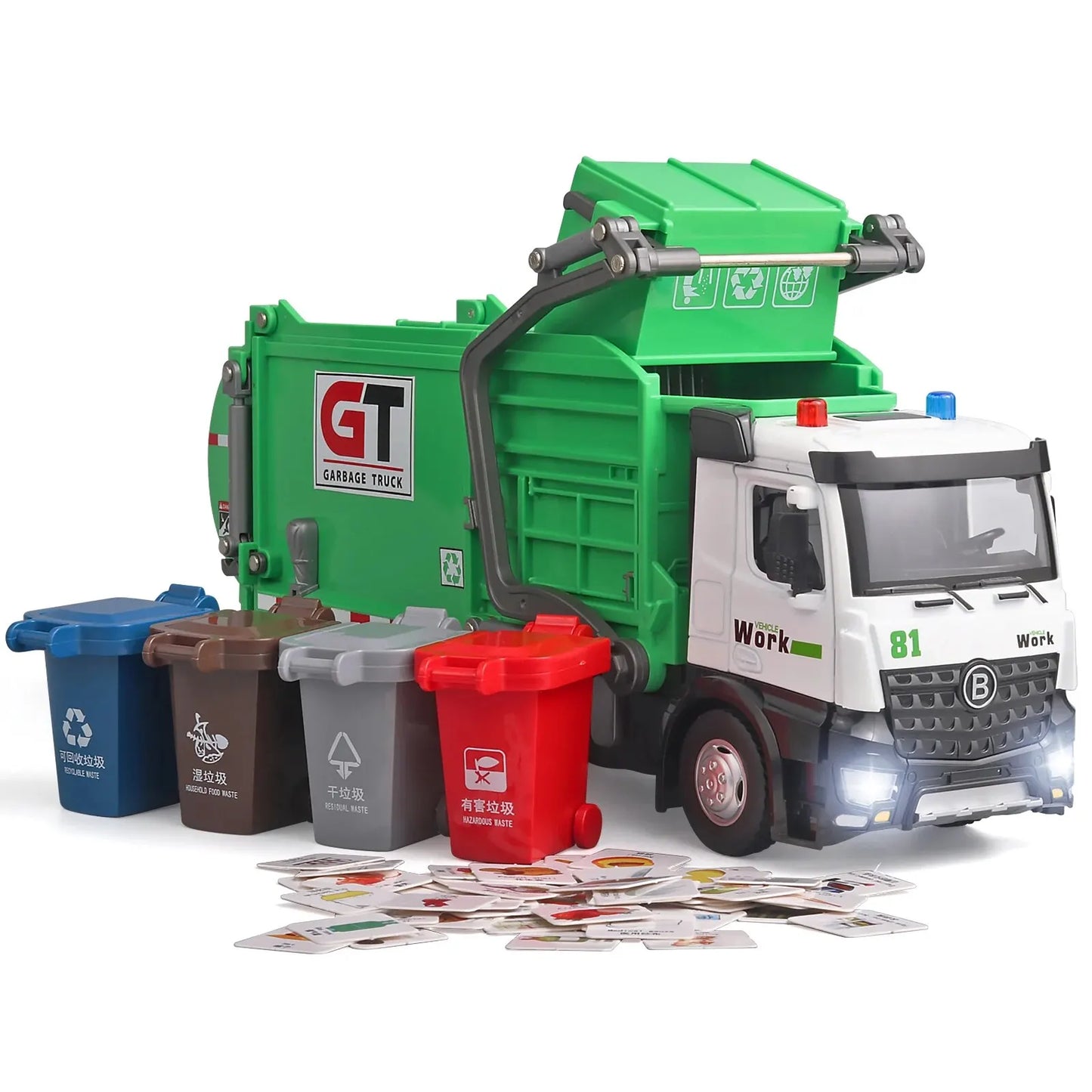 Garbage Truck Toy – Metal Diecast with Lights & Sounds for Boys!