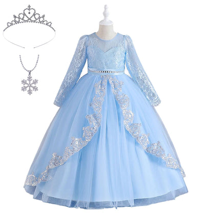 Girls Evening Dress – Lace Embroidered Party Gownn