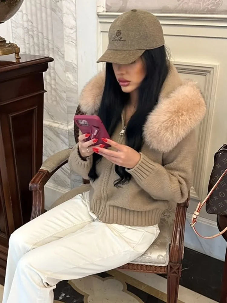 Fashionable Ladies’ Sweater Coat – 2025 Autumn New