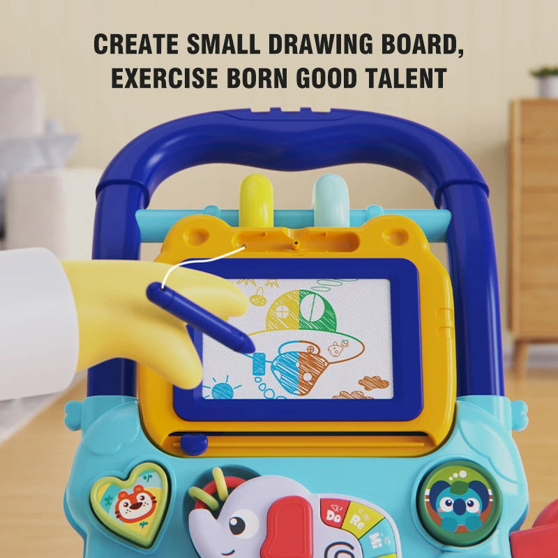 Baby Walker with Music & Drawing Board – Standing & Walking Practice for 6-15 Months!