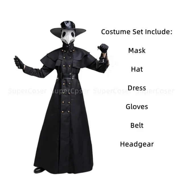 Wizard & Monk Robe – Gothic Plague Doctor Halloween Costume
