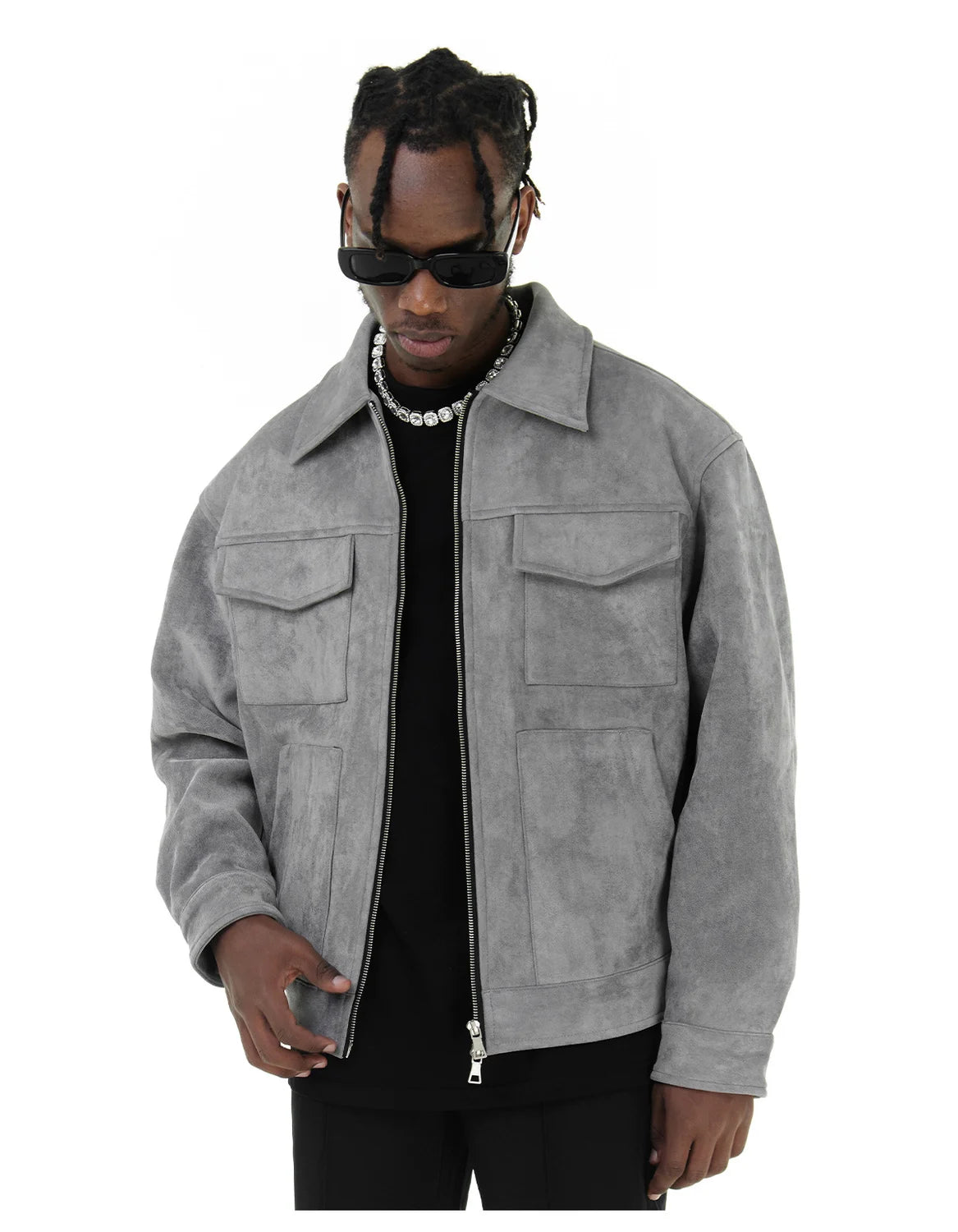 Casual Oversize Men's Jacket – Lapel Zipper Thick Coat